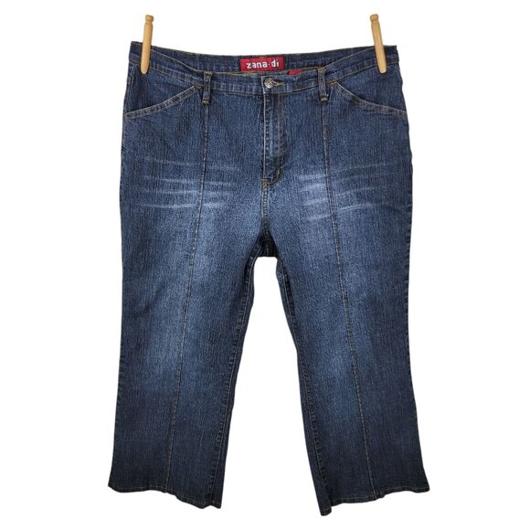 Vintage Zana di Crop Capri Jeans Cargo Plus Size 20W 20 37" X 23" Straight Leg - Picture 1 of 5